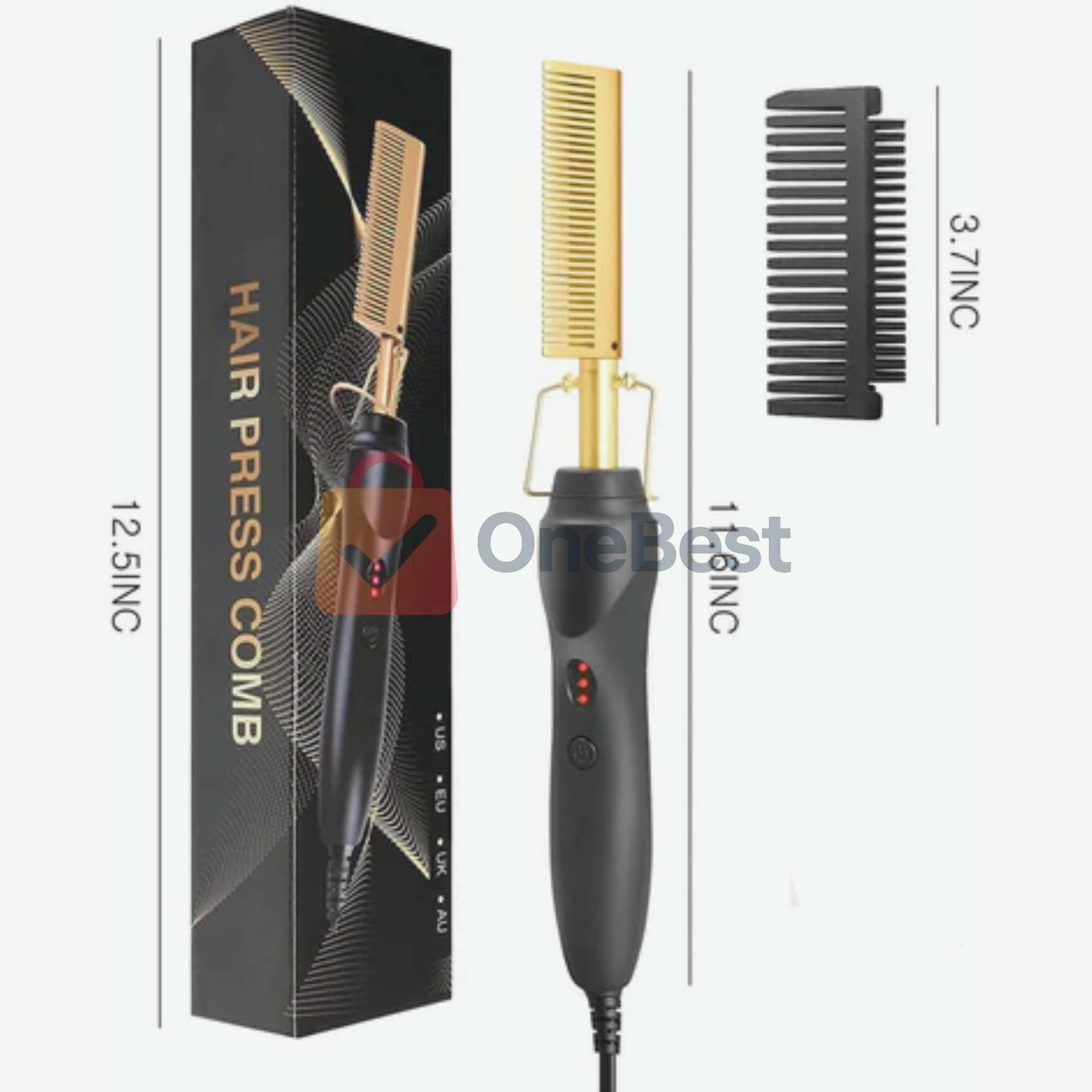 HairLuxe - Peine Alisador y Rizador 2 en 1