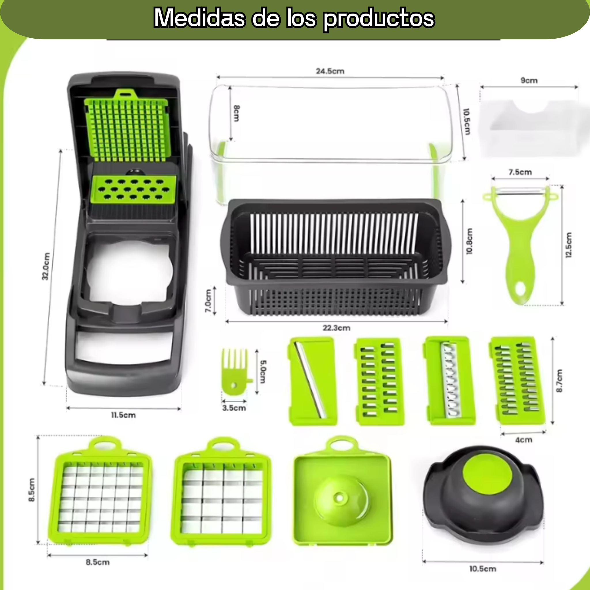 GreenChef 22 - Cortador de Verduras Multifuncional