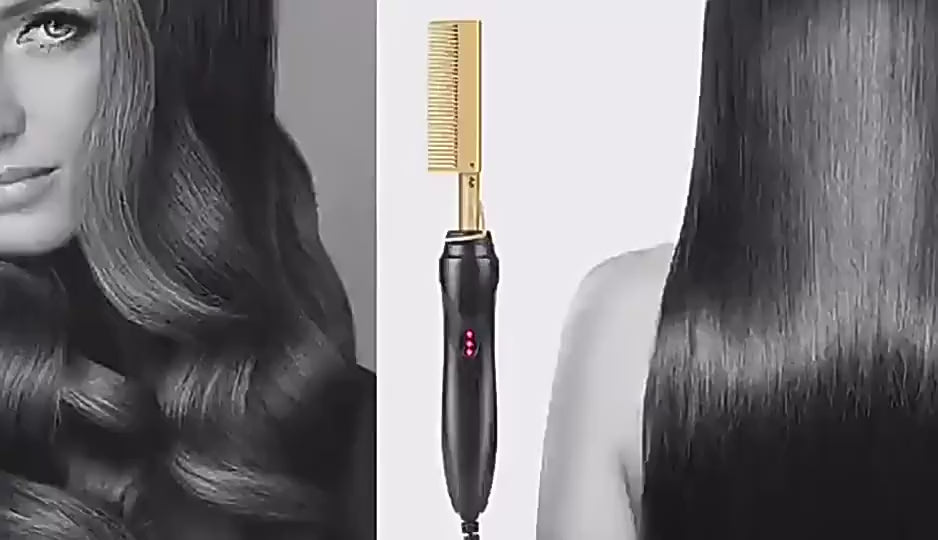 HairLuxe - Peine Alisador y Rizador 2 en 1